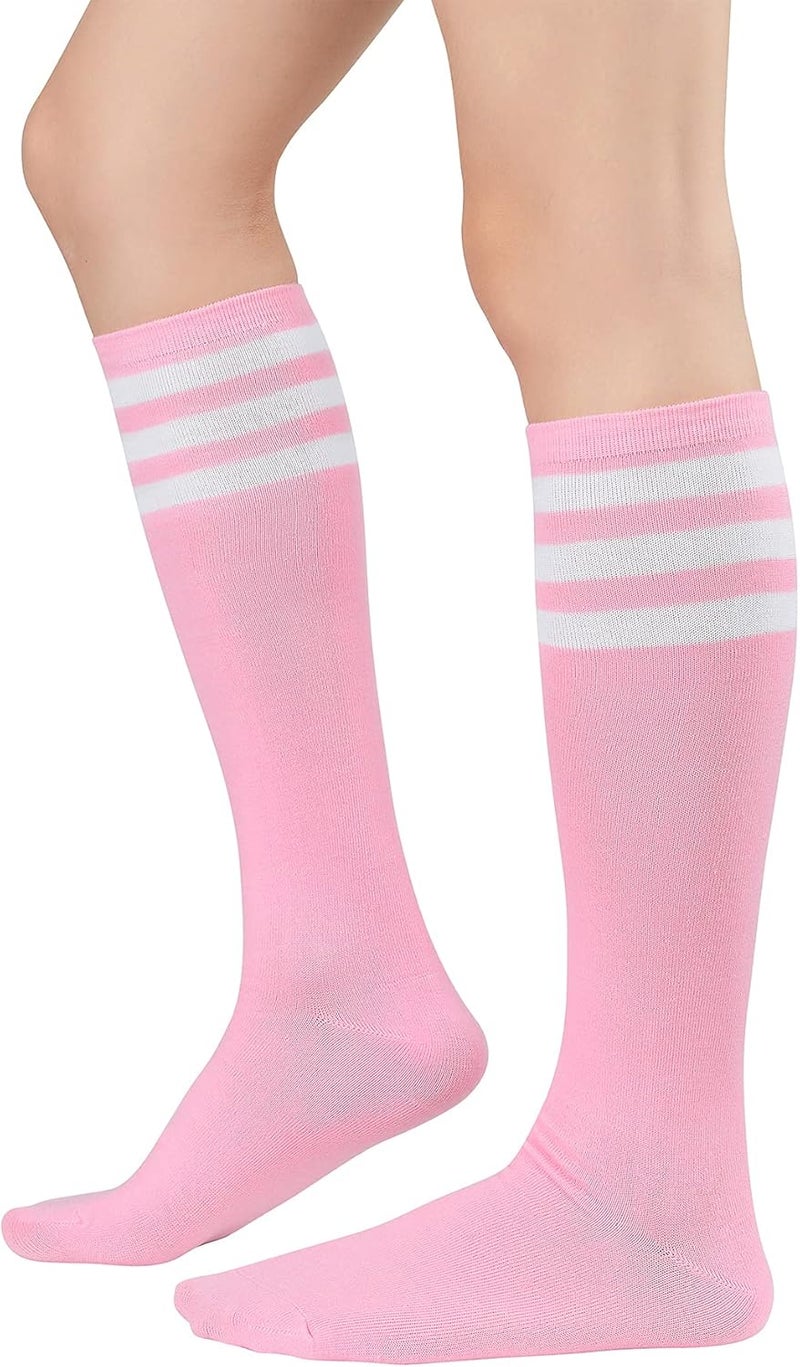 Zando Striped Knee High Socks for Women Athletic Running Long Tube Socks Casual Knee High Stockings - Image 1